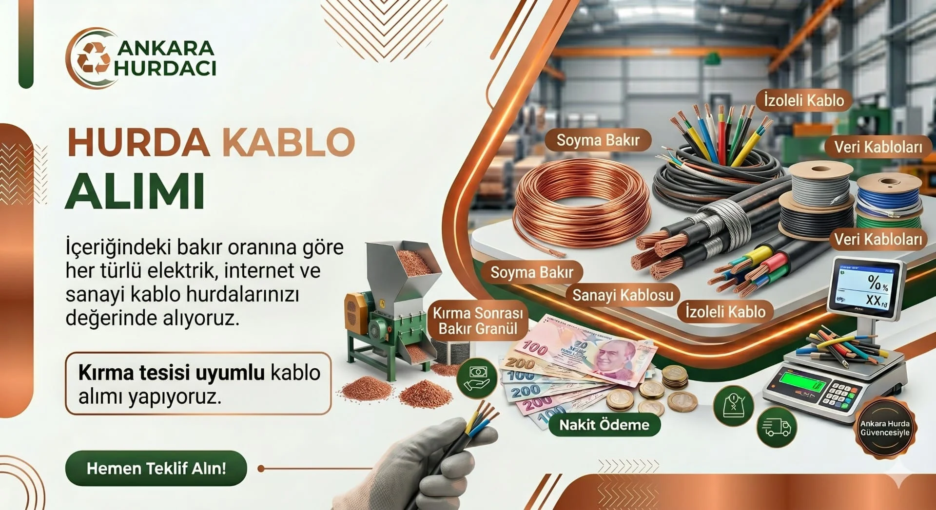 Hurda Kablo Alımı | Değerinde Elektrik ve İnternet Kablosu Alan Hurdacı